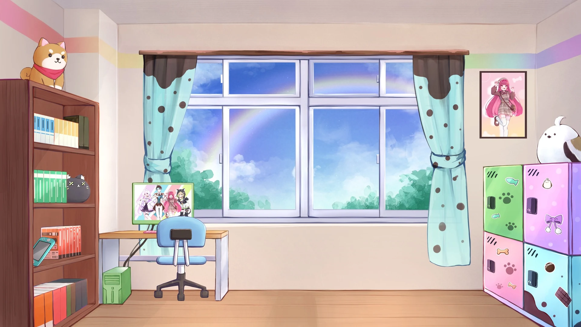 虹がかかったほうてりの部屋
