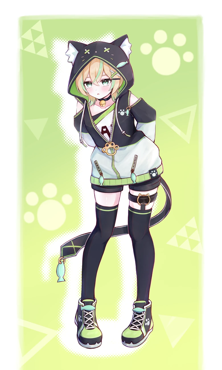 ゆうらの背景付き全身イラスト